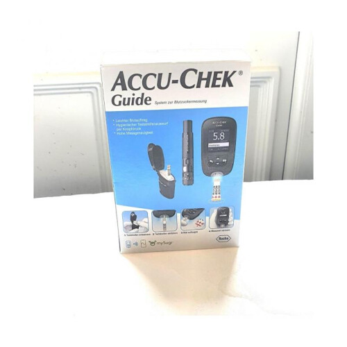 Guide: Blood glucose meter, lancing device, storage pouch (including test strips) 1