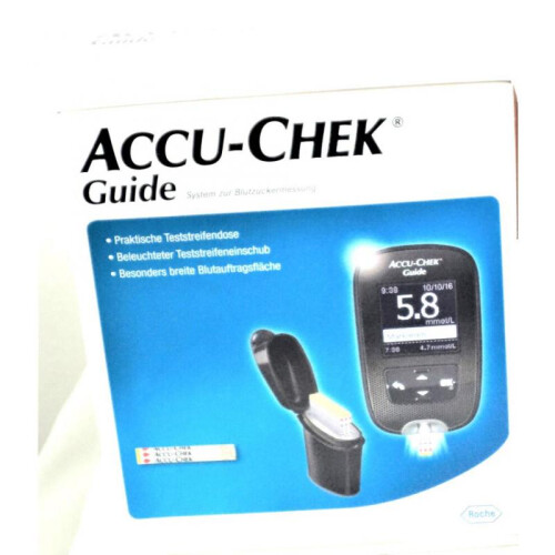 Guide: Blood glucose meter, lancing device, storage pouch (including test strips) 2