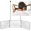 Three-Sided Retractable Makeup Mirror, Hanging Folding Adjustable for Self Hair Cutting 2