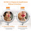 8" Double LED Magnifying Mirror, Wall Mounted 360 Swivel, Chrome, Extendable, Battery Powered 2