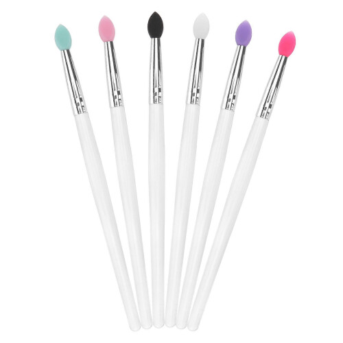 6PCS Large Sequin Silicone Eyeshadow Brush Set, Practical Makeup Tool, Mixed Colors 2