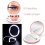 Miroir de maquillage grossissant blanc à main avec 13 LED 4