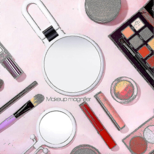 15x Magnifying Hand Mirror & 10x Travel Makeup Mirror, Foldable Double-Sided Tabletop 2