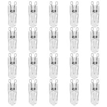 20Pcs G9 Halogen Light Bulbs,25W Clear Halogen Lamps Dimmable,Warm White 2800K for Chandeliers,Pendants,Landscape Lights