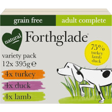 Forthglade Complete Natural Wet Dog Food - Grain Free Variety Pack (12x395g) Tra