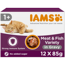 IAMS Adult Wet Cat Food Land & Sea in Gravy 12 x 85g