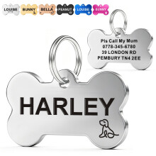 EDSG Personalised Dog Tags for Pets UK | Deep Engraved Stainless Steel Cat & Dog Name ID Tags | Custom Dog Tag Scratch, Rust & Fade Resistant | Anti-