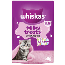 WHISKAS MILKY TREATS 50g (Pack of 6), 2-12 Month Kitten Treats
