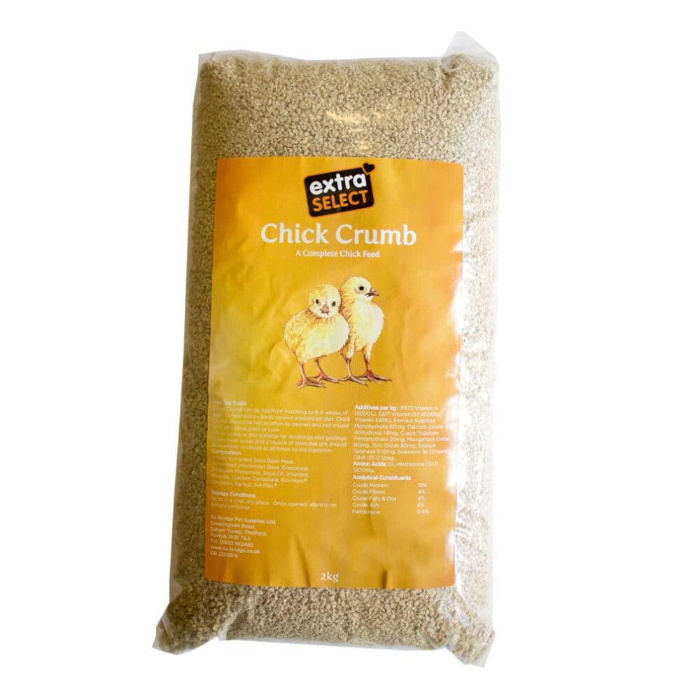 Extra Select Baby Chick Crumb - Complete Chick Feed For Growth, Quail Food, & Duckling Starter Feed, Nutritious Baby Chicken & Hens Corn Cru
