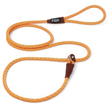 Fida Slip Rope Dog Lead | 1.8m, One-Size-Fits-All, Slip-On Rope Leash. Weather Resistant with Reflective Stitching (Orange)