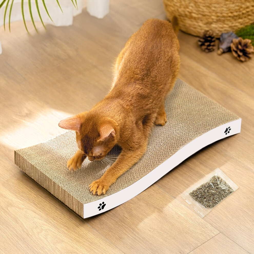 Coching Cat Scratching Board, Durable Scratch Pad, Corrugated Cardboard Cat Scratcher For Indoor Cats, Heavy Duty, Double-Sided Usability, Recyclabl