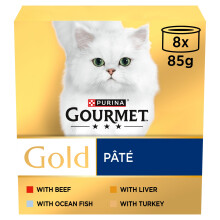 GOURMET Gold Pate Recipes Wet Cat Food 8x85g (Pack of 6)