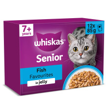 whiskas 7+ Cat Pouches Fish Favourites in Jelly 12x85g