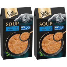 Sheba Classics Cat Food Wet - SOUP Cat Pouches with Tuna Fillets, 10 x 4 x 40g (Pack of 2)