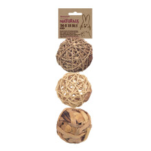 Rosewood Naturals Trio of Fun Balls, Small Animal Activity Toys, Natural Materia