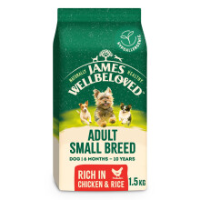 James Wellbeloved Hypoallergenic Dry Dog Food for Adult Small Breed Chicken & Rice 1.5 kg