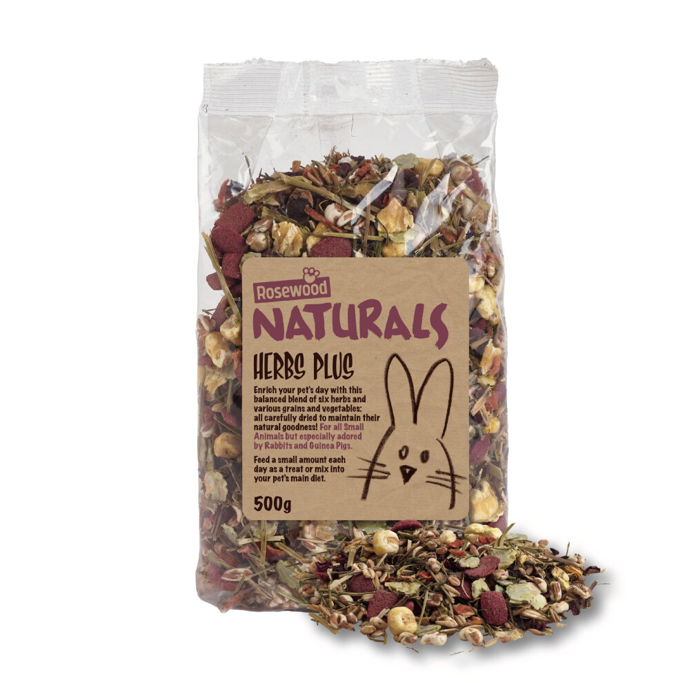 Photos - Rodent Food Rosewood Naturals Herbs Plus, Small Animal Treat for Rabbits, Guinea Pigs, Chinchillas, Degus, Hamsters, Gerbils, Mice and R 
