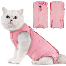 Avont Cat Recovery Suit Post Surgery, Elizabethan Collar & Cone Alternative, Kitten Onesie Pet Surgical Spay Shirt for Abdominal Wounds or Skin