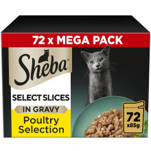 Sheba Select Slices in Gravy – Poultry Selection – Wet cat food pouches for adul