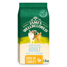 James Wellbeloved Hypoallergenic Light Dry Cat Food for Adult Cats Turkey 1.5 kg
