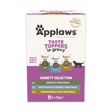 Applaws Natural Wet Dog Food Pouch, Grain Free Mixed Selection in Gravy 6 x 85g