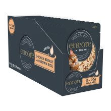 Encore 100 Percent Natural Cat Food, Pouch Chicken & Brown Rice in Broth 70g (16