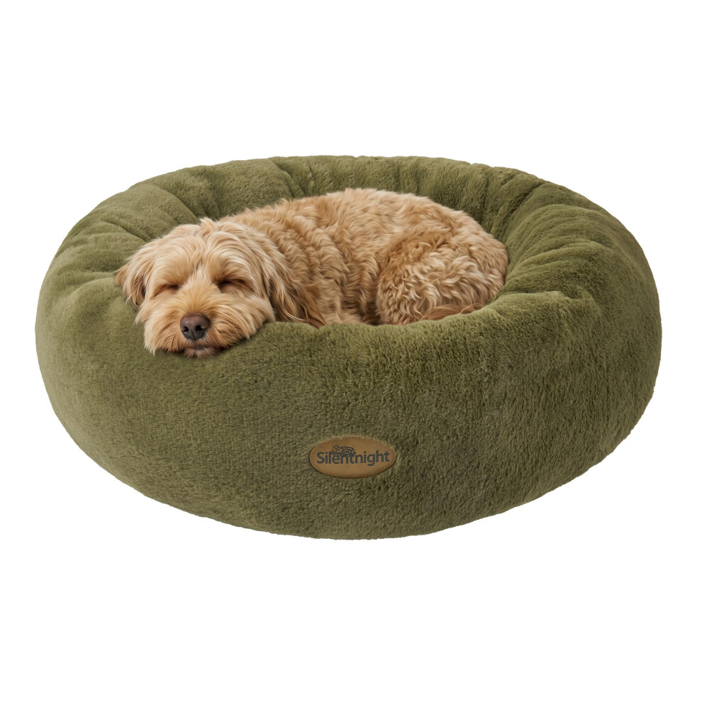 Silentnight Luxury Calming Donut Pet Bed - Faux Fur Comfort Reduce Anxiety - Nest Calm Design - Cushioned Sides For Head Support - Dog Cat Sleep Bed