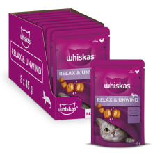 Whiskas Relax and Unwind - Cat Treats - Small Bite Size Snacks with Chicken Fill