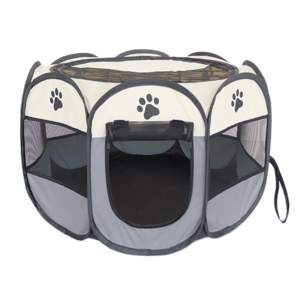 Dotala Pet Portable Foldable Pet Dog Cat Playpen Crates Kennel/Premium 600D Oxford Cloth,Removable Zipper Top, Indoor And Outdoor Use (Grey)