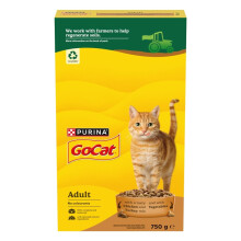 GO-CAT Adult Chicken and Turkey Dry Cat Food 750g (Pack of 5)