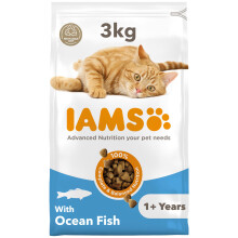 IAMS Adult Complete Dry Cat Food Ocean Fish 3kg - Supports Strong Immune System