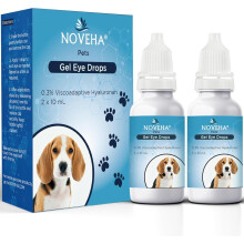 NOVEHA Pet Gel Drops with 0.3% Hyaluronan | Long-Lasting Moisturising Gel for Dogs & Cats | Helps Maintain Eyelid Surface Hydration & Comfort | Prese