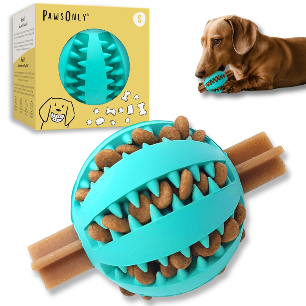 Pawsonly | Dog Treat Ball Dispenser | Interactive Toy For Boredom | Enrichment & Mental Stimulation | Safe Rubber Feeder | Puppy Challenging