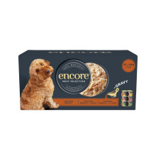 Encore 100% Natural Wet Dog Food, Multipack Meat Selection in Gravy 156 g Tin, Pack of 20