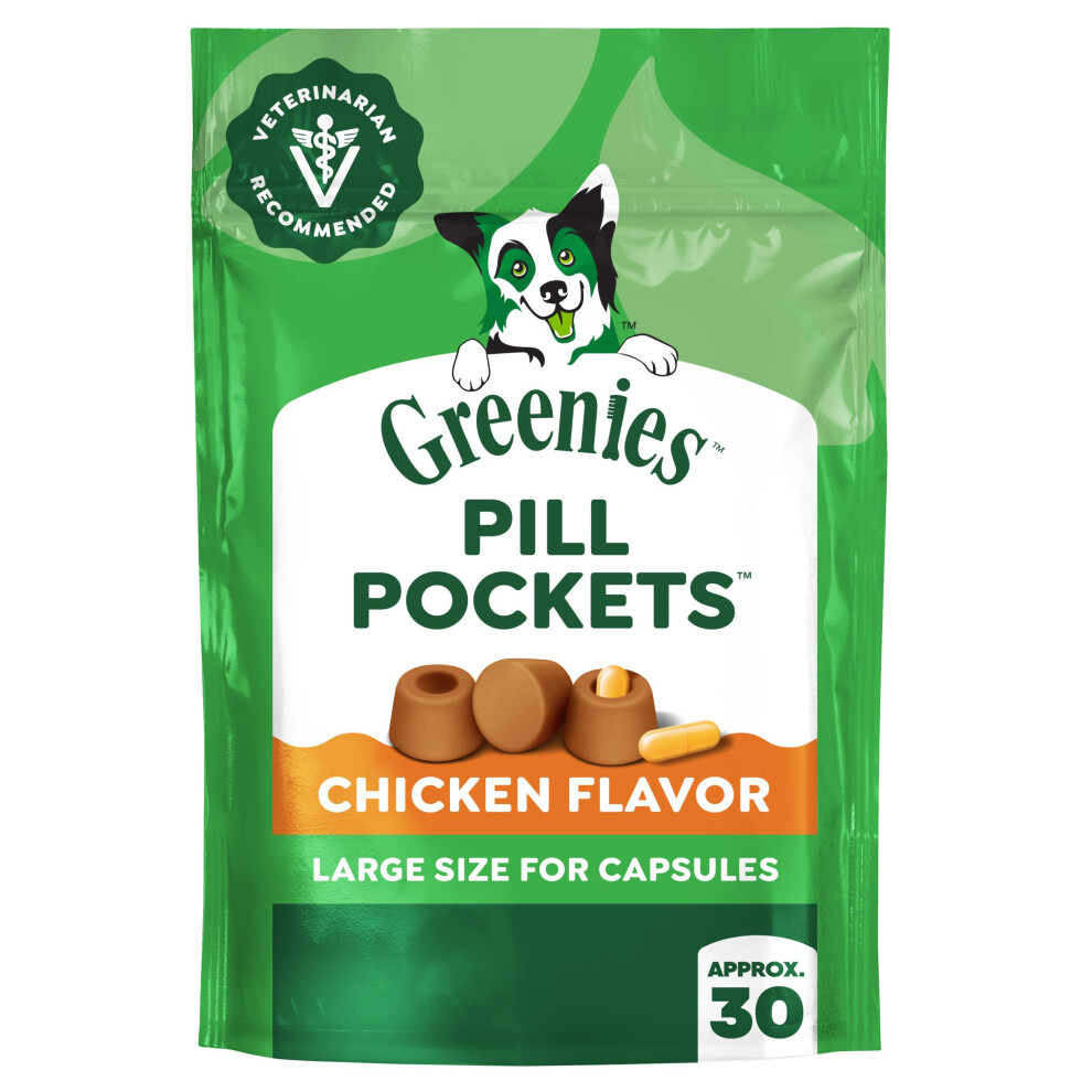 Photos - Dog Food Greenies PILL POCKETS for Dogs Capsule Size Natural Soft Dog Treats, Chicken Fla 