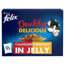 FELIX Doubly Delicious Countryside Selection in Jelly Wet Cat Food 12x85g (Pack