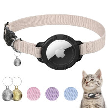 AirTag Cat Collar, Stretchy Collar with Apple Air Tag Holder and Bell