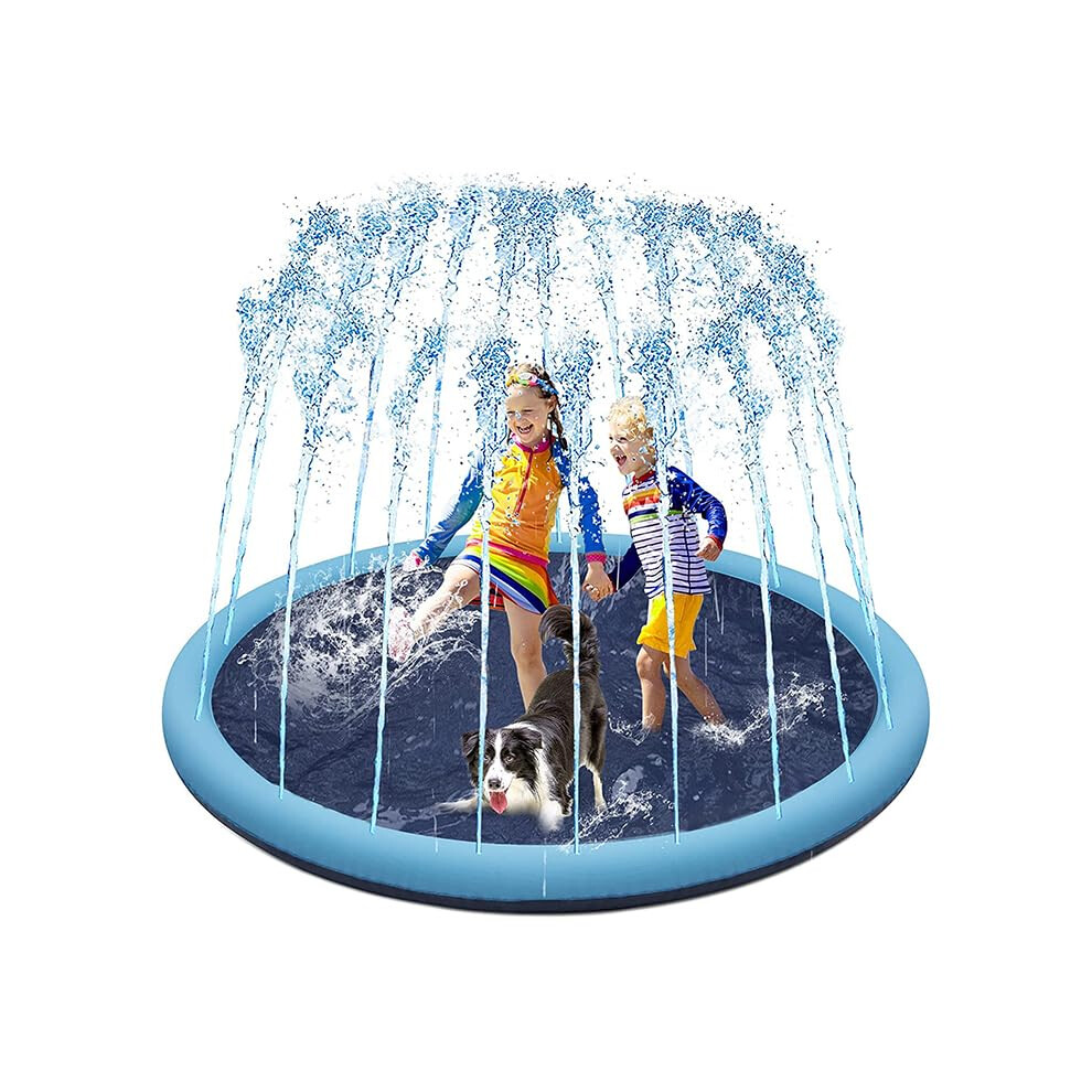 Kuggty Dog Pool Paddling Pool For Pets,Foldable Sprinkle And Splash Water Play Mat,Fun Backyard Fountain Play Mat For Baby Girls Boys Children Or P