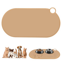 Adiwo Bowl Mat for Dog and Cat, Waterproof Dog Placemat with Hole, Premium Silicone, Anti-Slip and Quick Dry, Easy to Clean, Pet Placemat for Messy D