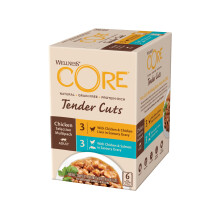 Wellness CORE Tender Cuts 6 x 85g, Chicken Selection Mix – Wet Cat Food, Tender