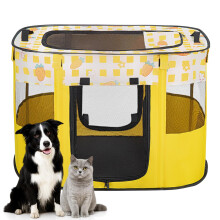 Foldable Pet Playpen, Portable Small Dog Cat Crate, Soft Indoor Outdoor Pet Cage, Puppy Playpen with Mesh Panels, Dog Tent, Cat Playpen, Travel Pet P