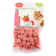 Critters Choice Small Animal Raspberry and Strawberry Drops Healthy Delicious Chews Vitamin Enriched Snacks Treats for Rabbit Guinea Pigs Ha