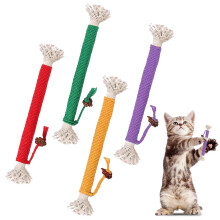 DAJING 4 Pcs Cat Teeth Cleaning Kitten Teething Chewing Toy Rope, Filled Natural Catnip, Stress Release, Cotton Rope Toy, Catnip Toys for Cats, Indoo