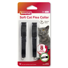Beaphar – Soft Flea Collar for Cats – Twin Pack - Repels Fleas For up to 8 Weeks – Adjustable Fit With Quick Release Safety Buckle – For Cats
