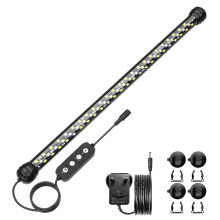 SEAOURA Led Aquarium Light with Timer, Submersible Aquarium Plant Light, Fish Tank Light with Auto On/Off, 3 Lighting Modes, Adjustable Brightness, 9