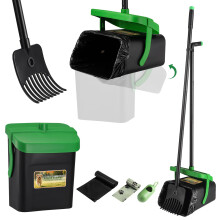 Faankiton Dog Pooper Scooper Swivel Bin & Rake Kit with 35 Waste Bags, Dog Poop Picker, Adjustable Pooper Scooper for All Dogs with 46" Hand
