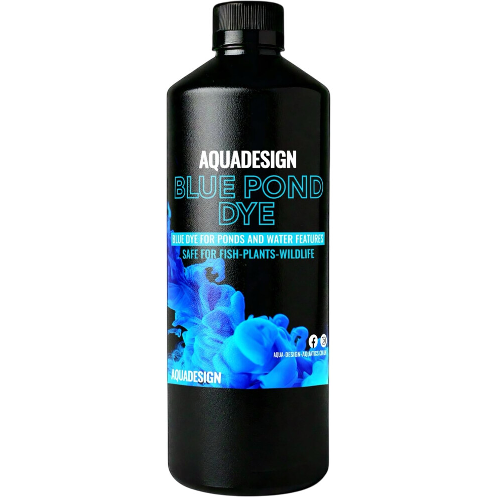 Photos - Aquarium Chemicals Aqua Design AquaDesign Blue Liquid Pond Dye 500ML For Ponds And Water Features TREATS 20,000L 