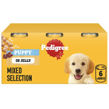 Pedigree Puppy - Wet Dog Food - for Junior Dogs - Can Mixed Selection in Jelly - 6 x 400g