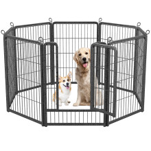 HOMIDEC Dog Pen, 8 Panel Puppy Pen with Door, High 80cm Indoor/Outdoor Pet Exercise Playpen, Portable Detachable Animal Run Enclosures for Dogs, Pupp