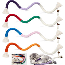Dgerp Cat Chew Ropes 4Pcs, Cat Toys for Indoor Cats with Refillable Natural Catn